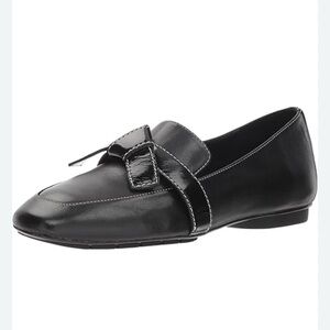 Donald J. Pliner Black Leather Loafers with Buckle